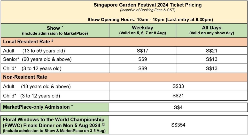 Singapore Garden Festival 2024 tickets