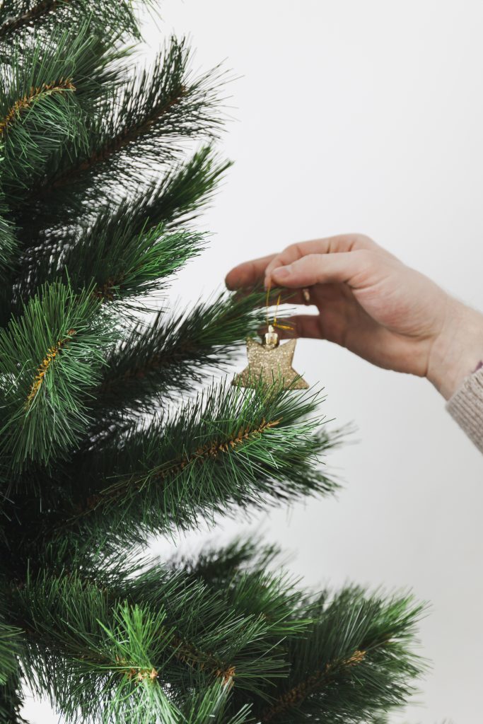 Hand Decorating Christmas Tree